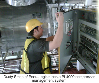 Dusty Smith of Pneu-Logic tunes a PL4000 compressor management system