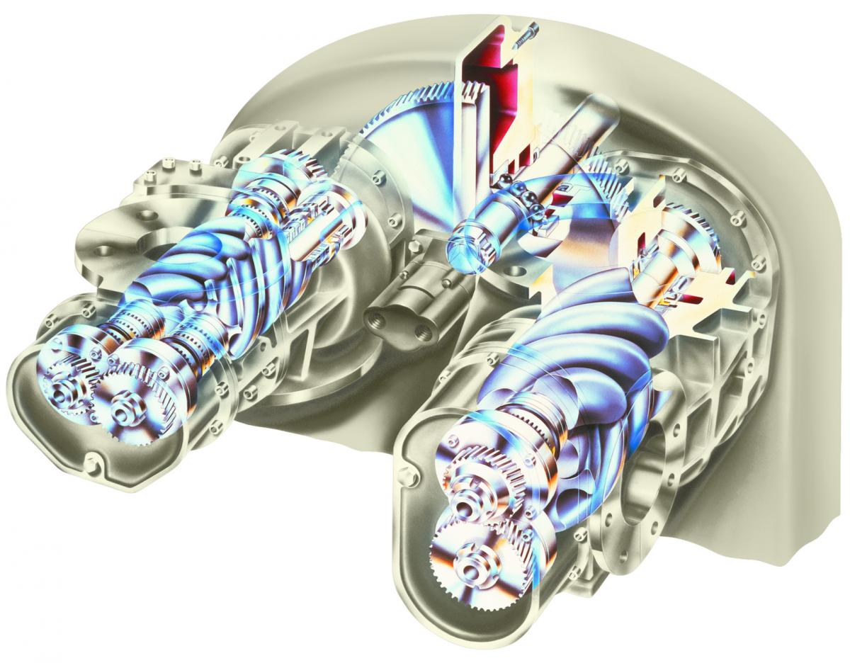 Rotary screw illustration
