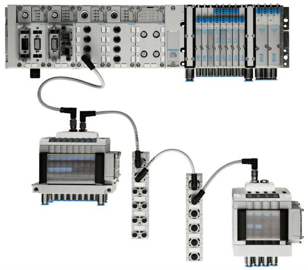 Two modules are added to a Festo CPX controller