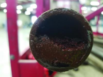Rust and particle in pipe