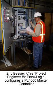 Eric Bessey, Chief Project Engineer for Pneu-Logic, configures a PL4000 Master Controller
