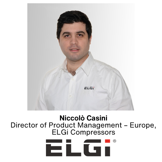 Niccolo Casini, Director of Product Management for Europe at ELGi Compressors.