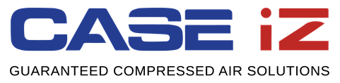 Case iZ logo, with the strapline Guaranteed Compressed Air Solutions.
