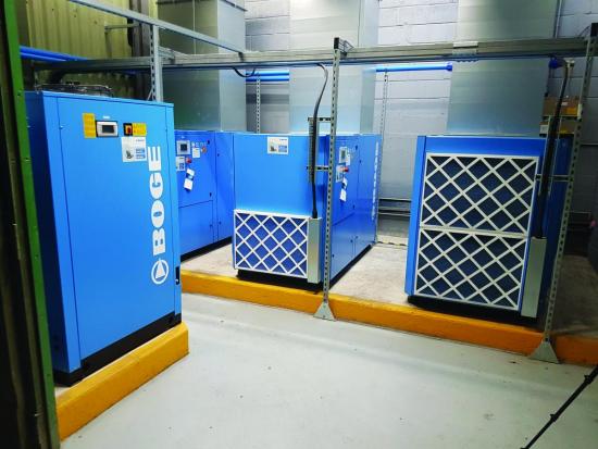 Three BOGE S-3 air compressors
