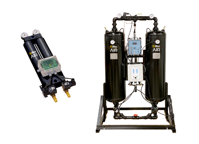 Two different models of Altec AIR heatless desiccant dryers