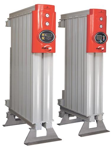 Pneudri desiccant dryer modules with control heads.