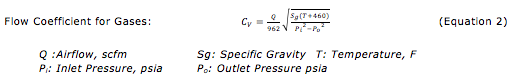 Flow Coefficient for Gasses
